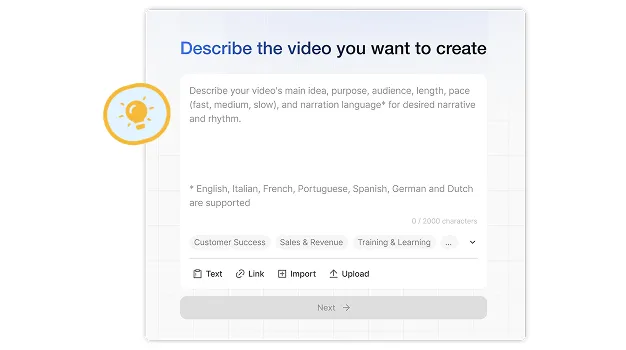 Use AI to generate structured teaching content in Visla’s Education Video Creator without manual editing.